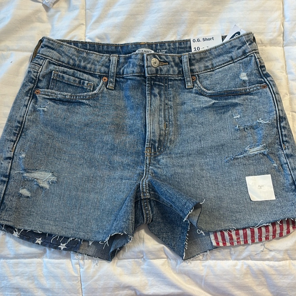NWT 4th of July Jean Shorts, size 10